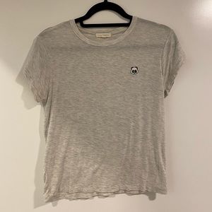 Heather Grey Embroidered Panda Tee Shirt